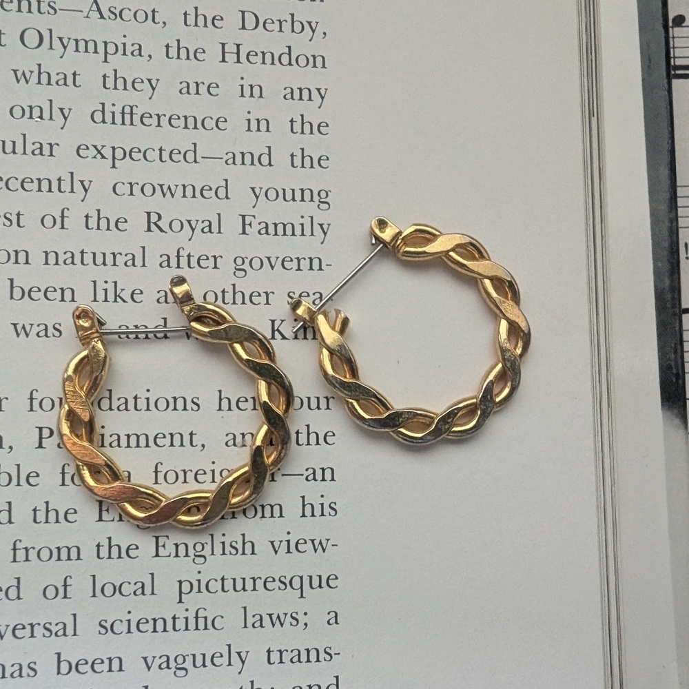 Elegant Goldtone Hoop Earrings - Picture 9 of 9